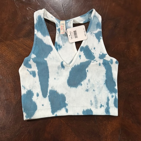 Free People Tops - Free People Free Throw Crop Tie Dye Turquoise Combo